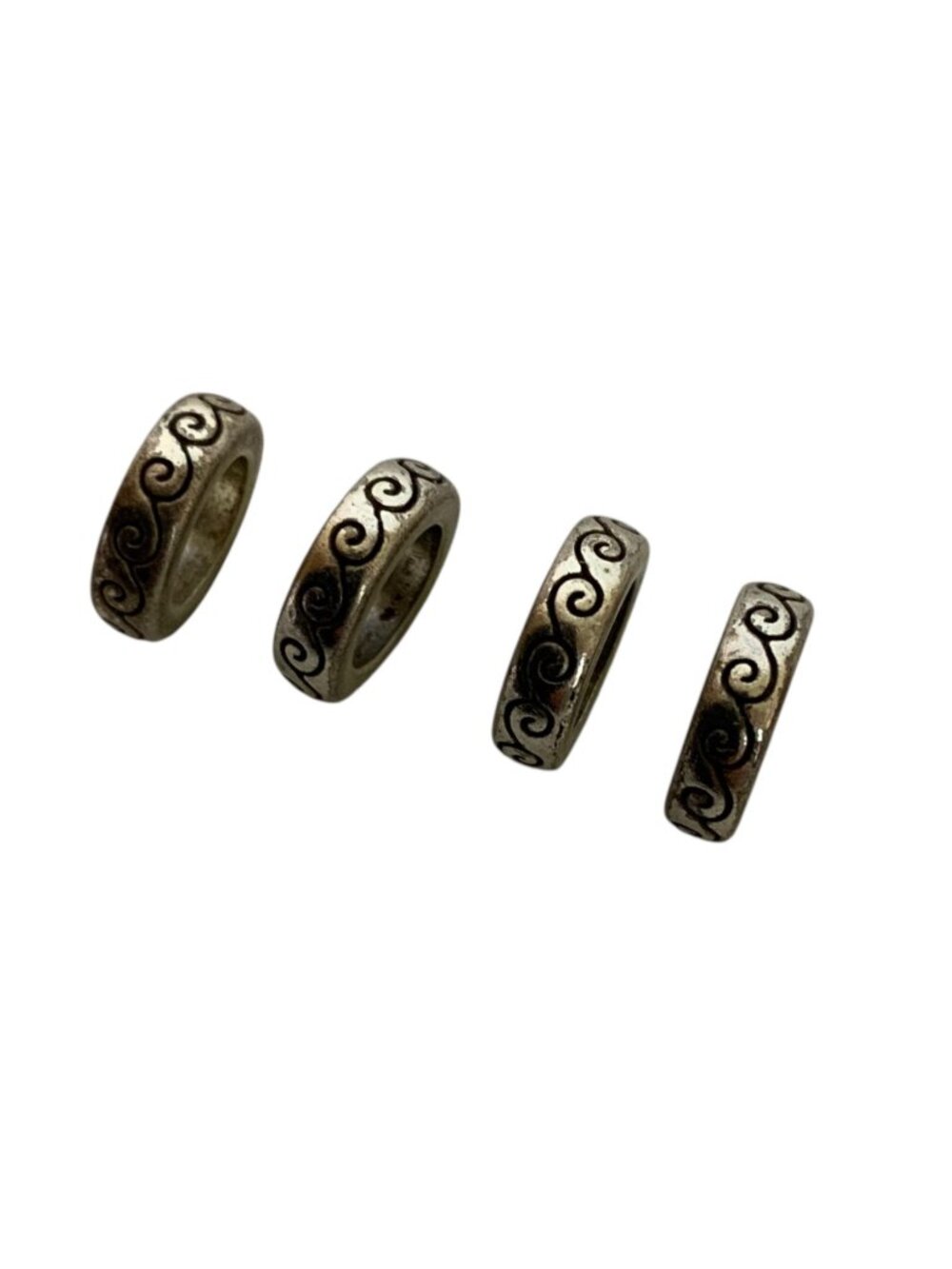 Brighton Swirl Spacers Loops Set Of 4 Silver-Plated Charm Bracelets Necklaces